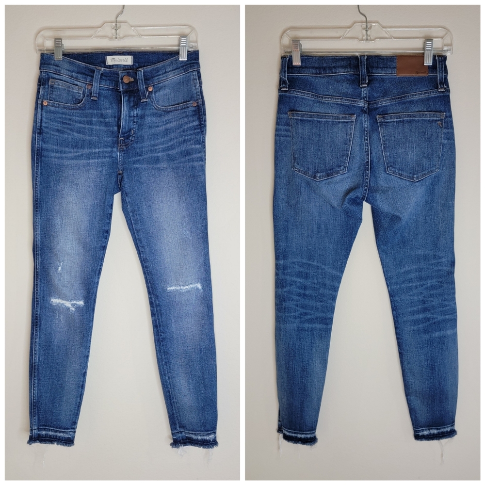 Madewell 9" High-rise distressed skinny jeans